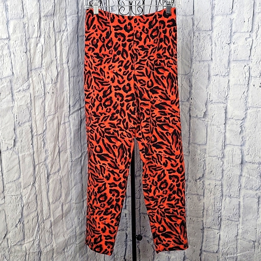 DO + BE Red and Black Leopard Print Pants‎ Small
